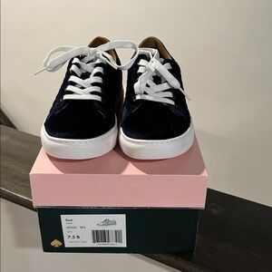 Kate Spade Navy Velvet Sneakers